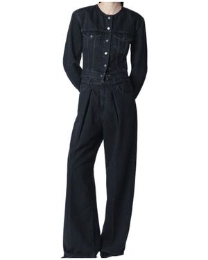 Haikure Shirley Bull 44 Buttoned Cropped Jacket - Blue