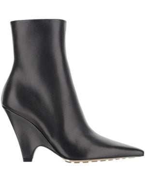 Bottega Veneta Logo High-Heeled Boots - Black