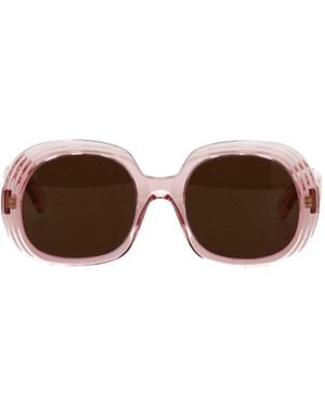Loewe Mini Anagram Steps Square Sunglasses - Brown