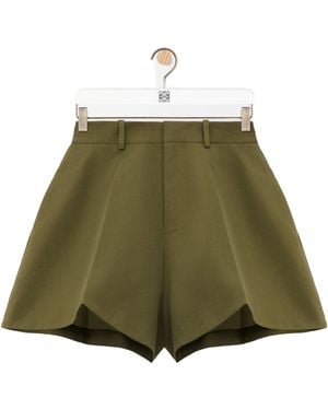 Loewe Trapeze Mid-Waist Shorts - Green