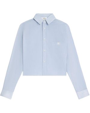 Celine Cropped Shirt - Blue
