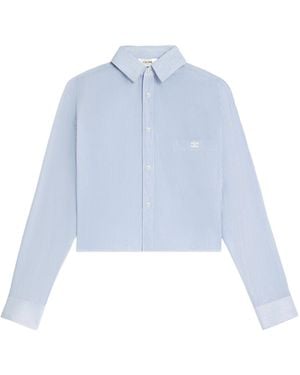 Celine Cropped Shirt - Blue