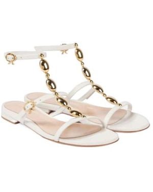 Gianvito Rossi Thin-Strap Flat Thong Sandals - Natural