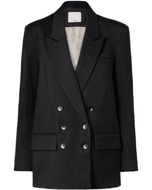 Tibi Cut-Out Double-Breasted Blazer - Black