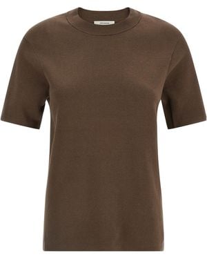 Entire studios Slim Fit Crew Neck T-Shirt - Brown
