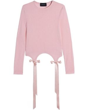 Simone Rocha Bow Detail T-Shirt - Pink