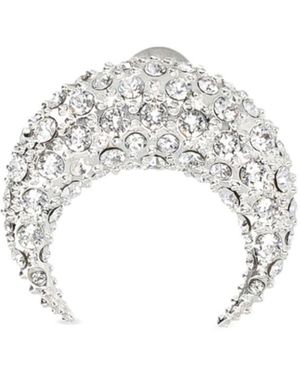 Marine Serre Moon Embellished Moon Stud - White