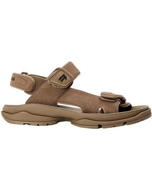 Balenciaga Logo Detail Sandals - Brown