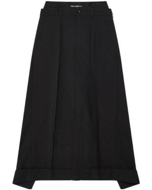 Junya Watanabe Double-Layered Belted Midi Skirt - Black