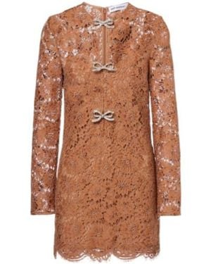 Self-Portrait Lace Mini Dress - Brown