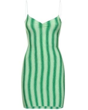 GIMAGUAS Simi Striped Viscose Mini Dress - Green