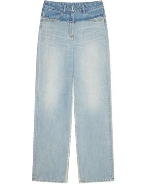 Givenchy Frayed Edge Wide-Leg Jeans - Blue