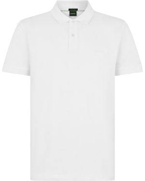 BOSS Piqué Logo Polo Shirt - White