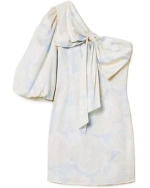 Twinset One-Shoulder Bow-Detail Dress - White