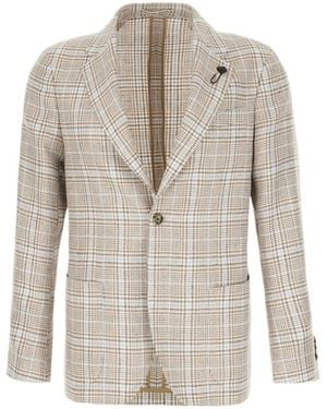 Lardini Checked-Pattern Blazer - Multicolour