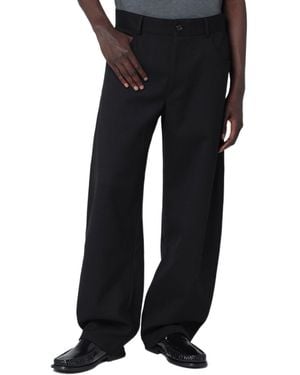Séfr Casual Trousers With Belt Loops - Black
