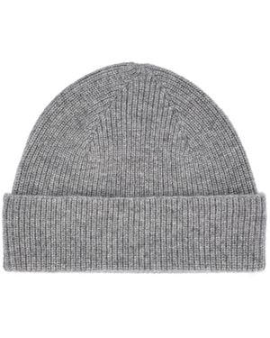 ZEGNA Turn-Up Brim Knitted Beanie - Gray
