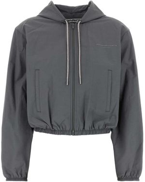 Alexander Wang Shrunken Hooded Jacket - Grey