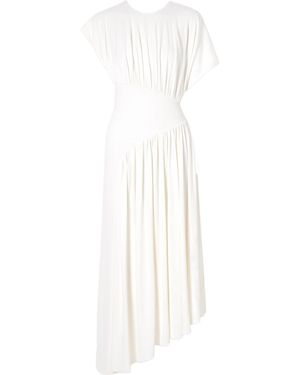 Rabanne Ruched Asymmetric Dress - White