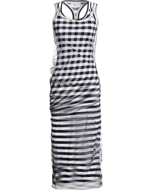 Sportmax Slimming Striped Dress - White