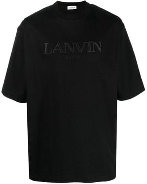 Lanvin Oversized Paris Embroidered T-Shirt - Black