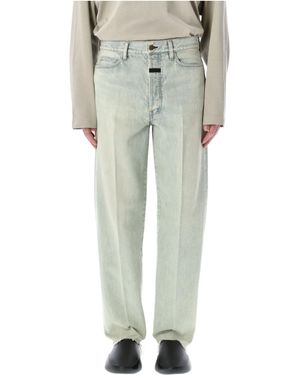 Fear Of God Straight-Leg Frayed-Edge Jeans - Green