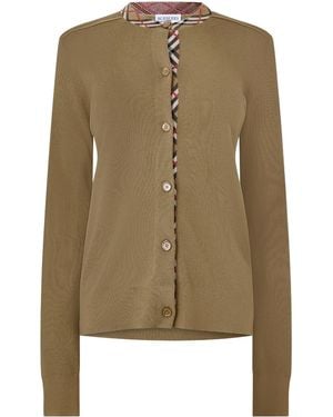 Burberry Crew Neck Cardigan - Green