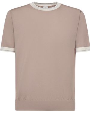 Eleventy Contrast Trim Crew Neck T-Shirt - Multicolour