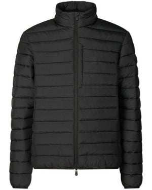 Save The Duck Stand Collar Zipper Cotton-Padded Jacket - Black