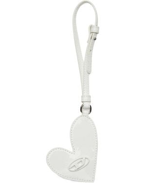 DIESEL Patentleather Heart Charm - White