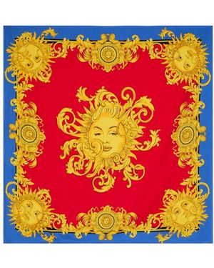 Versace Foulard Printed Silk Twill Scarf - Red