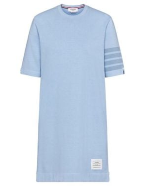 Thom Browne 4-Bar Jersey Mini Dress - Blue