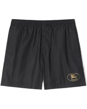 Burberry Knight Stamp Swim Shorts - Black