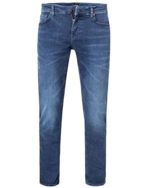 BOSS Mid-Wash Logo-Patch Jeans - Blue