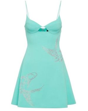 David Koma Crystal-Embellished Minidress - Blue