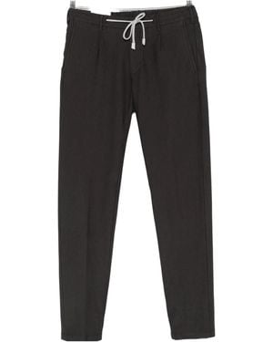 Eleventy Drawstring-Waist Straight-Leg Pants - Black