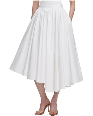 Self-Portrait Pleated Asymmetrical Skirt - White