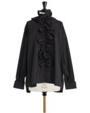 Dior Blouse With Removable Ruched Collar - Black