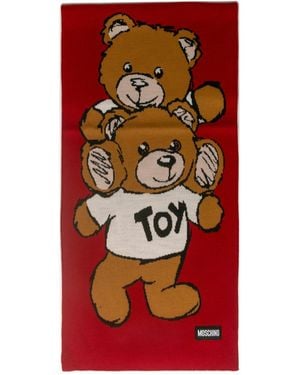 Moschino Teddy Bear Pattern Scarf - Red