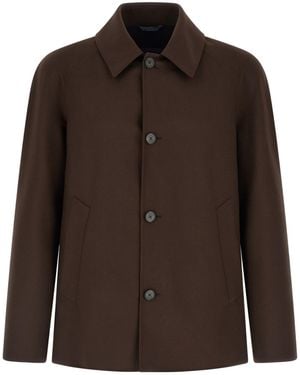 Herno Button-Up Long-Sleeved Jacket - Brown