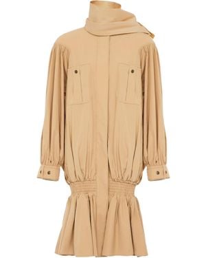 Chloé Chloé Detachable Scarf Detail Coat - Natural