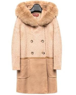 Max Mara Long-Sleeved Hooded Coat - Natural