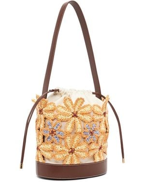 Marni Flower Embellished Bucket Bag - Metallic
