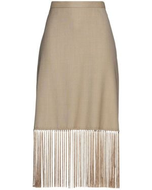 Burberry Minimalist Solidcolor Wool Aline Skirt - Natural