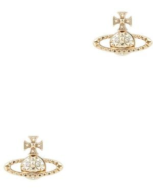 Vivienne Westwood Mayfair Bas Relief Orb Stud Earrings - White