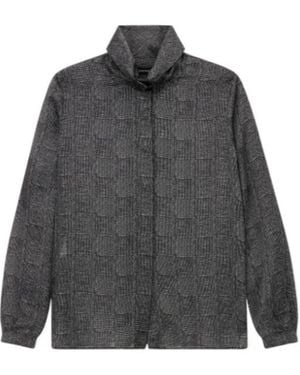 Emporio Armani Printed Satin Shirt Signature Capsule - Grey
