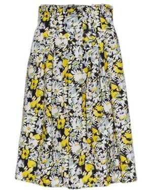 Marni Floral Print Pleated Skirt - White