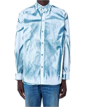 Jean Paul Gaultier Abstract Print Button Down Shirt - Blue
