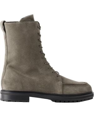 Aeyde Plain Color Suede Ankle Boots - Brown