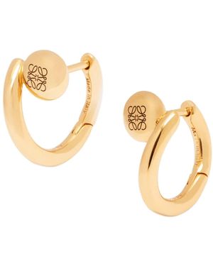 Loewe Anagram Pebble Mini Hoop Earrings - Metallic